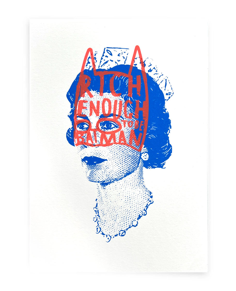 Rich Enough To Be Batman - A5 Neon Blue Lizzie Neon Orange