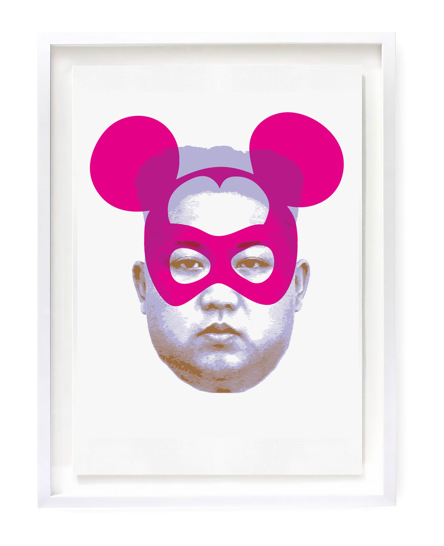 Limited edition silkscreen print featuring Jong-un with superimposed Mickey Mouse ear hat.